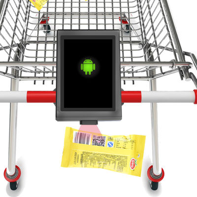 Comprobador de carrito de compras de supermercado Bimi con escáner 1D / 2D incorporado y pantalla de 7 pulgadas