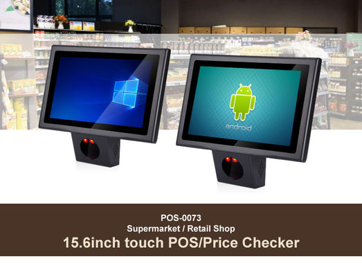 Sistemas POS Windows/Android10.0 con pantalla táctil de 15,6 pulgadas y escáner de códigos de barras incorporado