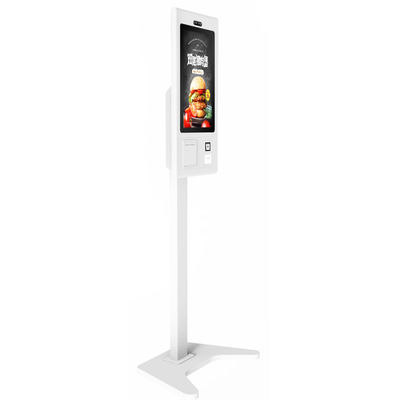 Conveniente quiosco de pedidos de comida de autoservicio con pantalla táctil de 21.5 pulgadas con impresora térmica