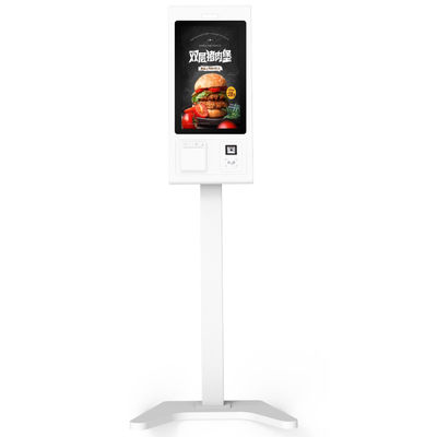 Conveniente quiosco de pedidos de comida de autoservicio con pantalla táctil de 21.5 pulgadas con impresora térmica