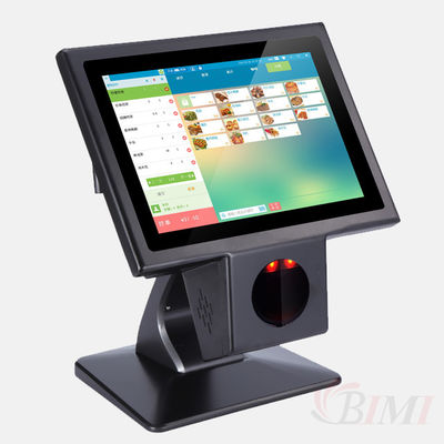 Supermercado de 10.1 pulgadas de control de pantalla táctil con escáner de código de barras incorporado y 16G SSD