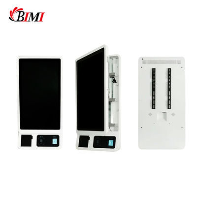 Quiosco de autoservicio 32 pulgadas pantalla táctil montada en la pared con impresora de 80 mm escáner de código de barras QR