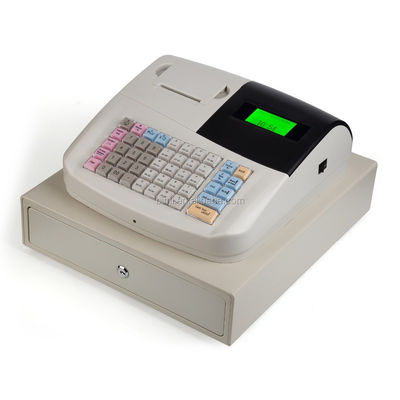Registro de caja portátil blanco con impresora de 58 mm incorporada y software de caja