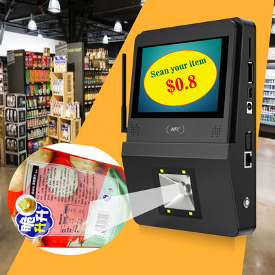 32G Flash Memory Supermarket Checker con altavoz POE y sistema táctil Android de 5 pulgadas