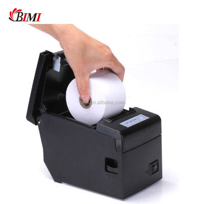 Impresora de recibos térmicos Bimi compacta de 58 mm POS con adaptador incorporado en blanco y negro