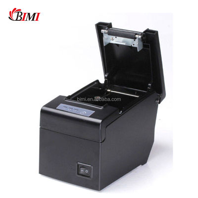 Impresora de recibos térmicos Bimi compacta de 58 mm POS con adaptador incorporado en blanco y negro