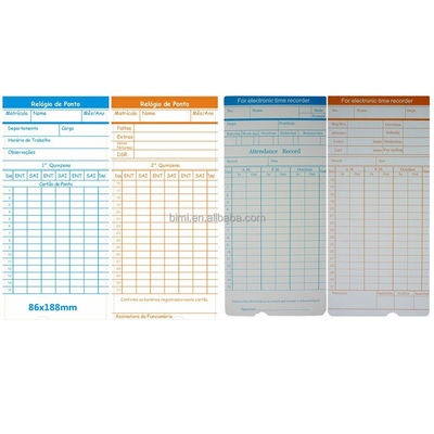 50 pcs/paquete Tarjetas de tiempo para registrador de tiempo C050 Tarjetas de pago mensuales Semanal opcional Item C050