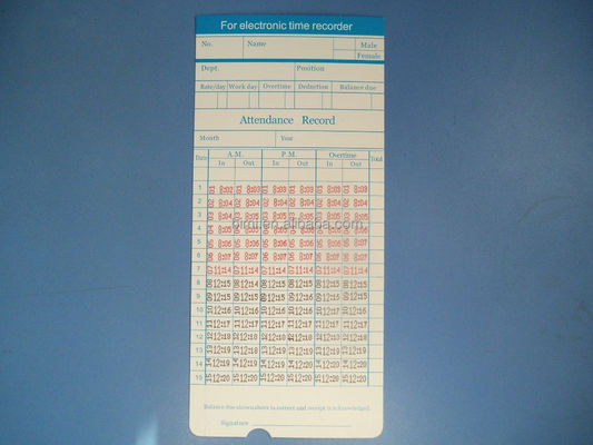 50 pcs/paquete Tarjetas de tiempo para registrador de tiempo C050 Tarjetas de pago mensuales Semanal opcional Item C050