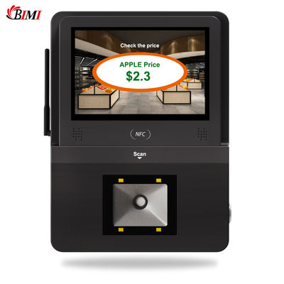 Terminal de información de tiendas de supermercados con Android POS y escáner de códigos de barras incorporado