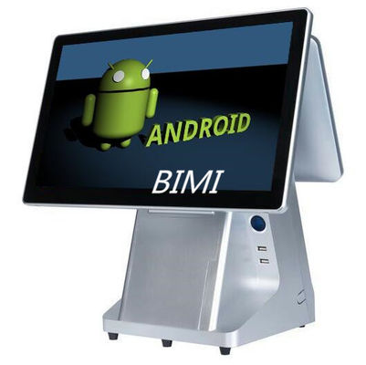 Máquina POS de pantalla doble de 15.6' de fácil uso con sistema operativo Android e impresora incorporada