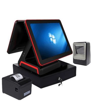 Transacciones B2B con un sistema POS de 15 pulgadas con pantalla y pantalla táctil doble