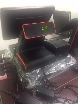 Transacciones B2B con un sistema POS de 15 pulgadas con pantalla y pantalla táctil doble
